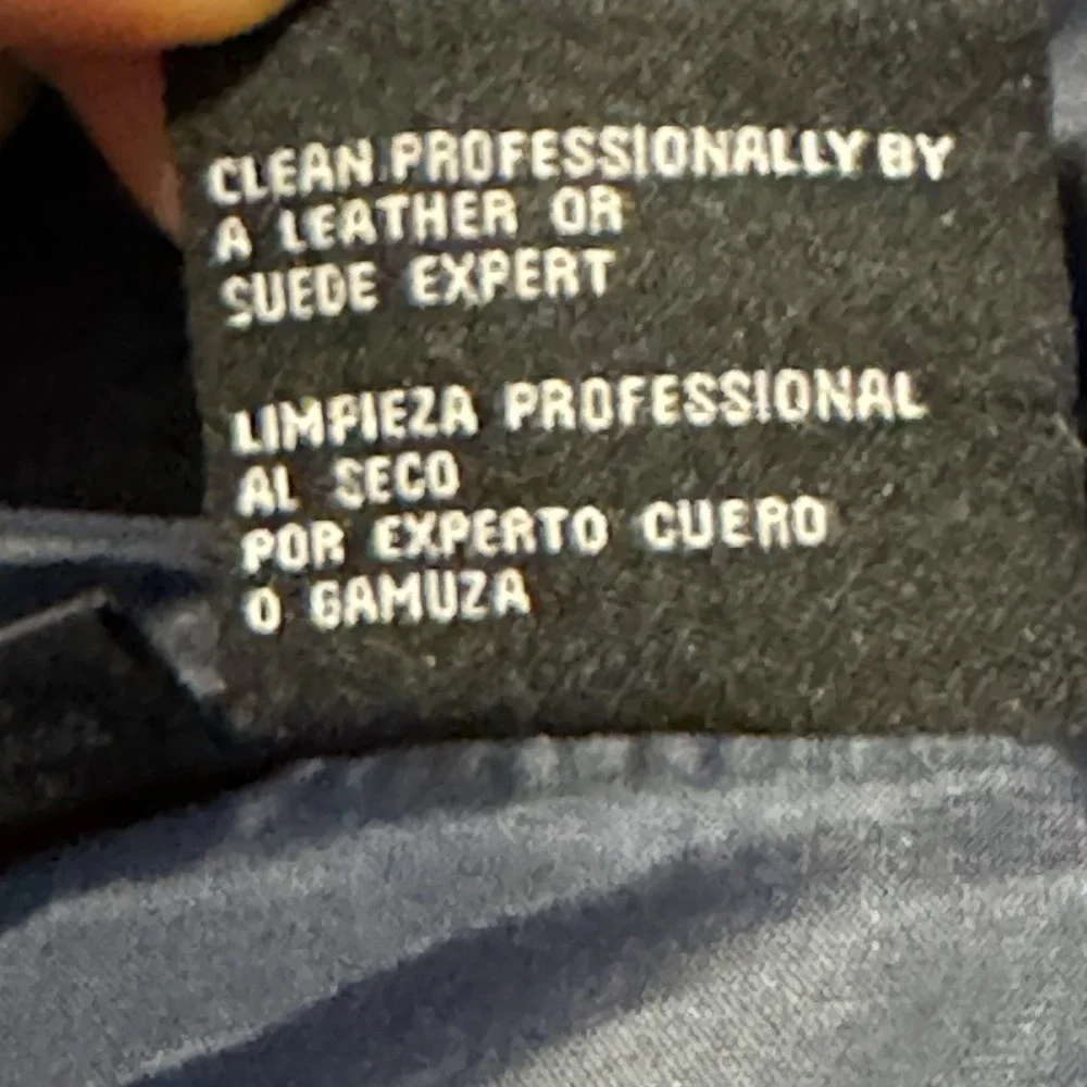 NFL Chicago Bears Mens Sz L Suede Bomber Jacket SUPERBOWL Vtg 90s Patch Blue - Picture 13 of 14